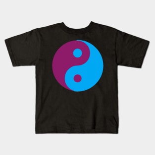 Yin Yang in blue and purple Kids T-Shirt